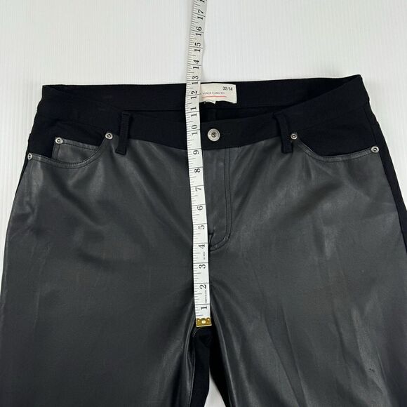 Two By Vince Camuto Jeans Womens 32 / 14 Faux Leather Skinny Stretch Black - Picture 8 of 11